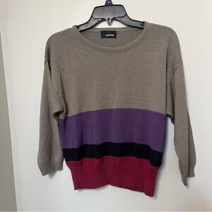 Panter vintage colorblock stripe made in USA sweater women’s small EUC
